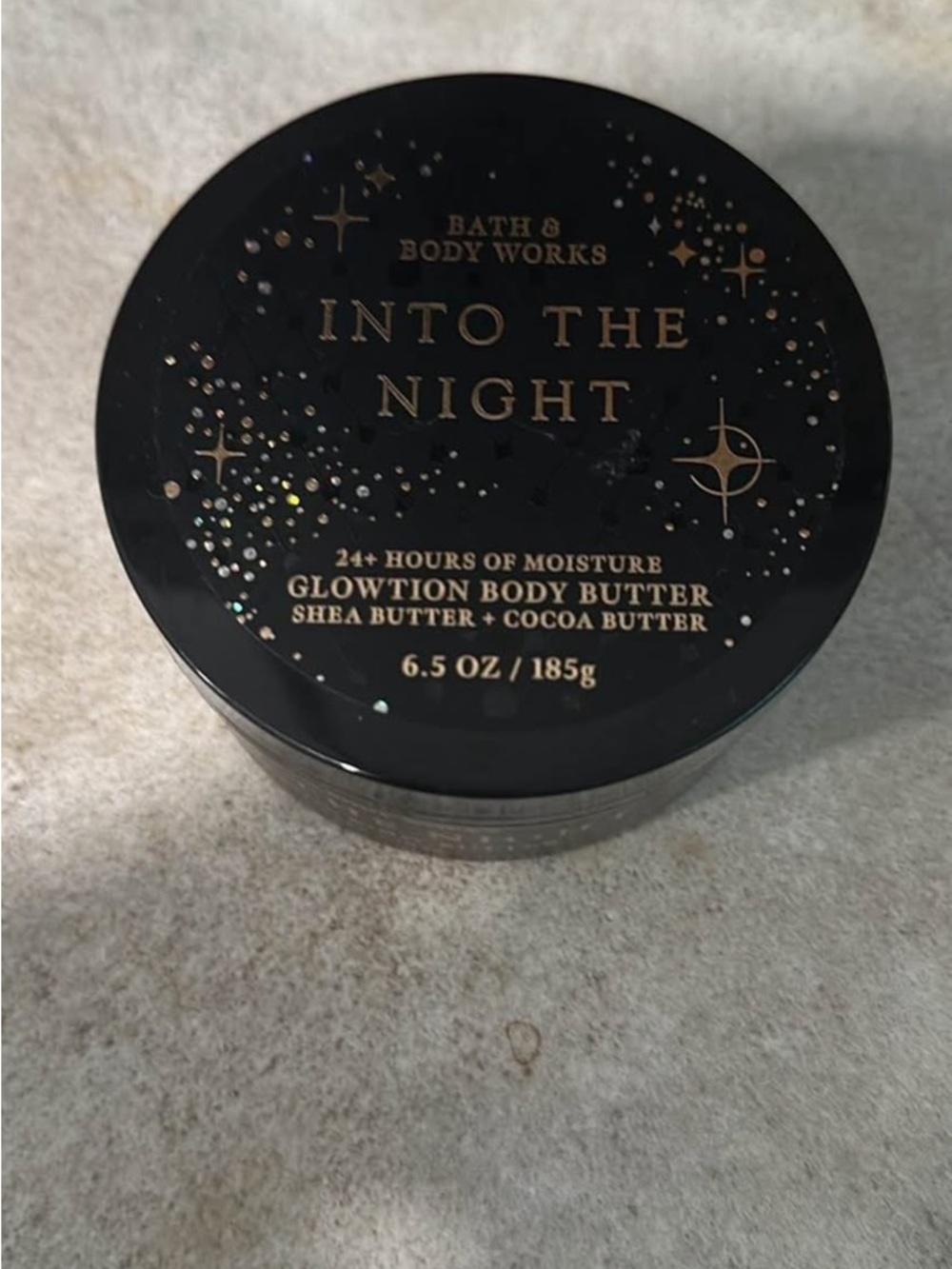 Bath & Body Works Into The Night Glowtion Body Butter - Black & Gold Accents